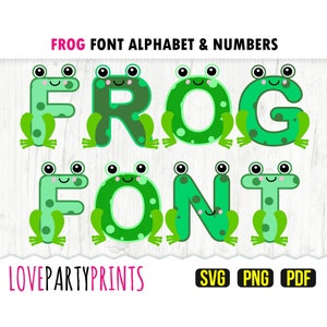 FROG FONT SVG, Png and Pdf files, 300dpi High Quality, Silhouette Vector, Create your own banner SVG1007 image 1