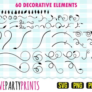 Ornamenti decorativi SVG, Flourish Svg, Vite decorativa Svg, Vortici Svg, Ornamenti vite Svg, Clipart, File di taglio, 796