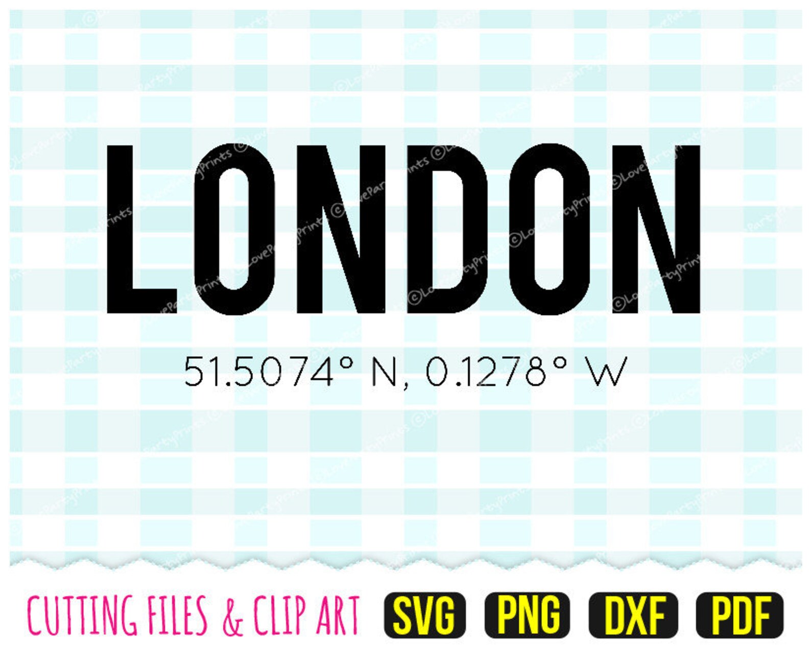 London Coordinates Svg DXF PNG PDF Wall Decor Travel Etsy