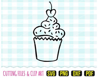 Cupcake Svg, DXF, PNG, PDF - Cupcake Vector Svg, Cupcake Cutting files, Cupcake Clipart, Sweet Cupcake, (svg84)