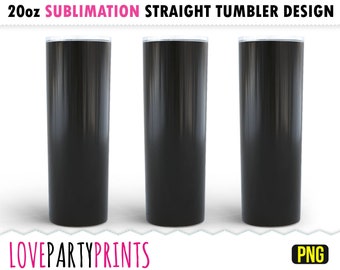 Solid Black Color Tumbler Sublimation Wrap Template, 20 oz Skinny Template, Seamless Full Wrap, Sublimation File PNG, sub23