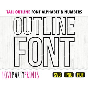 Arquivos SKINNY Outline Letters and Numbers SVG, Png e Pdf, 300dpi de alta qualidade, Silhouette Vector, Crie seu próprio banner (anb47)