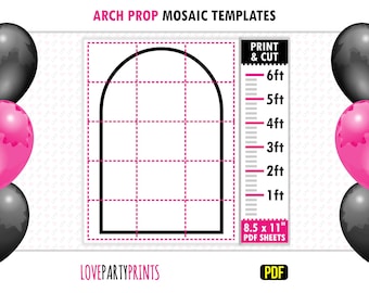 Chiara Wall Template PDF, 1ft, 2ft, 3ft, 4ft, 5ft, 6ft, Mosaic from Balloons, Chiara Backdrop, 8.5"x11" Printable PDF, Instant Download