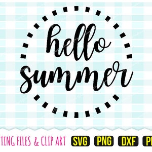 Hola verano Svg, DXF, PNG, PDF, Svg de verano, Svg de vibraciones de verano, Svg de sol de verano, Clip Art, Archivo de corte, 313
