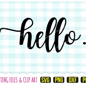 Hallo SVG, DXF, PNG, PDF - Willkommen SVG, Haustür geschnitten, Gruß zwar, Text schneiden Dateien - 6