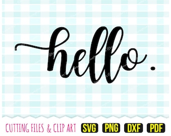 Hallo Svg, DXF, PNG, PDF - welkomst-svg, voordeur-svg, groet-svg - tekstbestanden snijden - 6