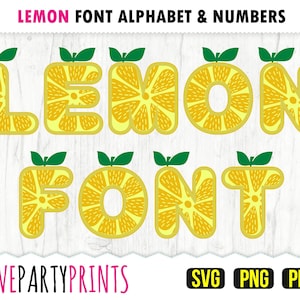 LEMON FONT SVG, Png and Pdf files, 300dpi High Quality, Silhouette Vector, Create your own banner (SVG996)