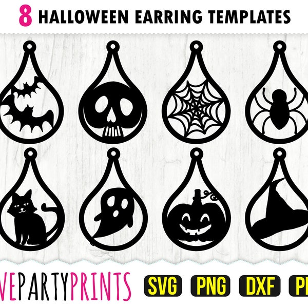 Halloween Earring SVG, DXF, PNG, Pdf, Earring Template Svg, Halloween Jewellery Svg, Vector Clipart, Cut Files, (svg974)