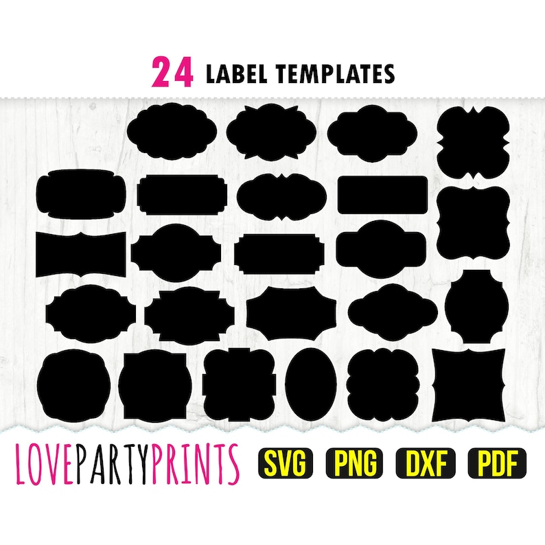 24 Label Template SVG, DXF, PNG, Pdf, Tags Svg, Price Tag Svg, Label
