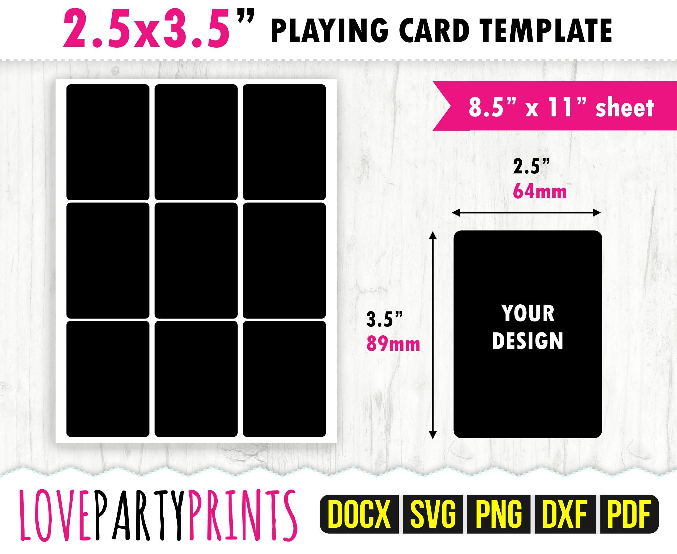 Playing Card Template Svg Pdf Png Dxf Trading Card Etsy UK