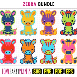 Kids Zebra SVG, PNG, EPS, Pdf, Layered Vector Cut Machine Laser Graphic Sublimation Print Design Templates, Instant Download, 1819