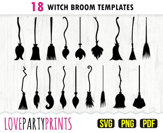 Witch Brooms SVG PNG PDF Witch Broomstick Witch Broom Bundle - Etsy