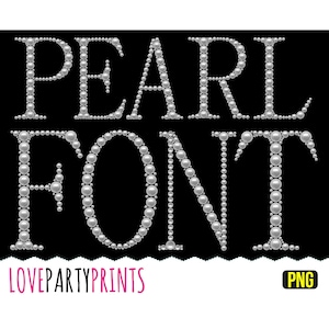 PEARL FONT PNG-Dateien, Full Pearl Alphabet, 300 dpi Hohe Qualität, Erstellen Sie Ihr eigenes Banner oder Zeichen (CA50)