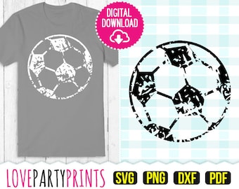 Distressed Soccer Ball Svg, DXF, PNG, PDF, Grunge Ball Svg, Sports, Clip Art, Cutting Files, Vector Art, (svg490)