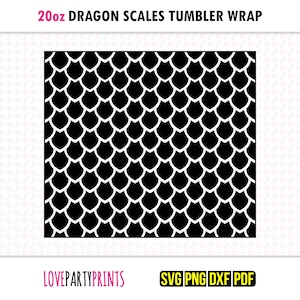 Dragon Scales Wrap SVG, DXF, PNG, Pdf, 20 oz Skinny Tumbler Template, Dragon Full Wrap Template, Template Cut File, 961