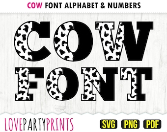 HALF COW Font SVG, Png and Pdf files, 300dpi High Quality, Silhouette Vector, Create your own banner (anb51)