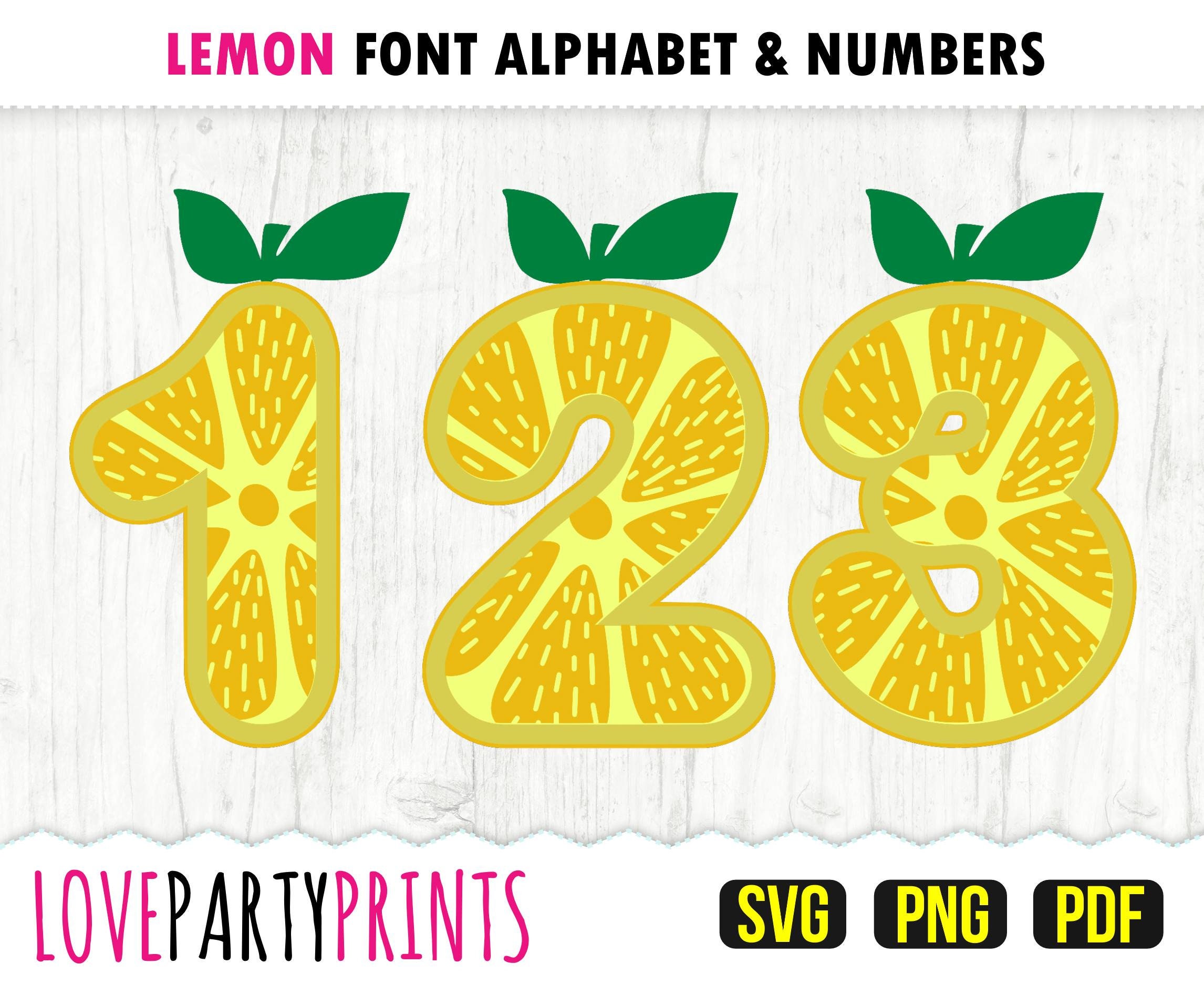LEMON FONT SVG, Png and Pdf Files, 300dpi High Quality, Silhouette