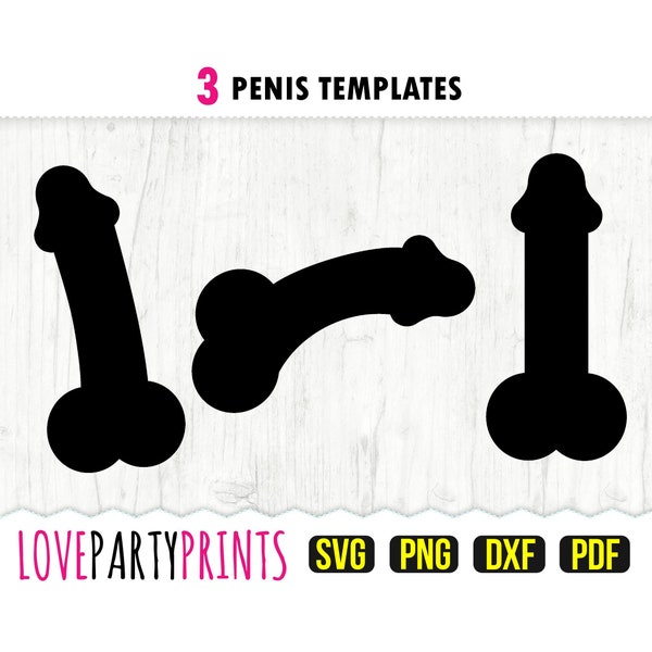 Penis SVG, PNG, PDF, Dick Cock Silhouette Svg, Bachelorette Party Svg, Vector Clipart, Laser Cut Files, Personal Commercial Use (SVG679)