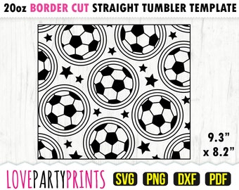 Soccer Ball Burst Template SVG, DXF, PNG, Pdf, 20 oz Skinny Tumbler Template, Tumbler Wrap File, 20oz Straight Wall, Template Cut File, 1237