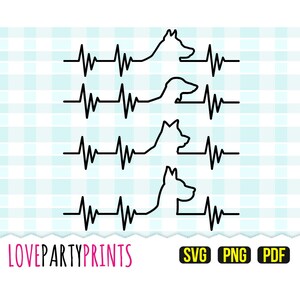 Dog Heartbeat Svg, PNG, PDF, Heart Beat Svg, Pet Lover Svg, Clipart, Cutting-bestanden, 792
