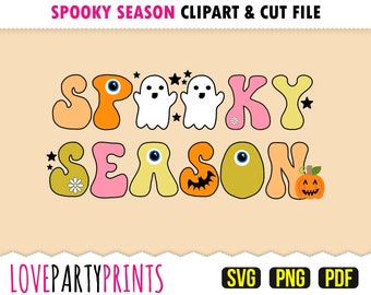 Spooky Seizoen SVG, DXF, PNG, Pdf, Halloween Sublimation Png, Halloween Quote, Spooky Vibes Svg, Halloween Clipart, Svg Cut File, 1222