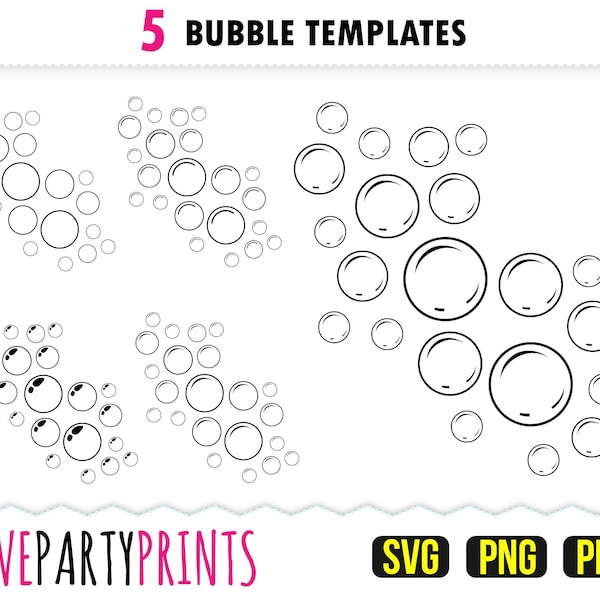 Bubbles SVG Bubbles PNG Bubbles DXF Bubbles Pdf Bubble Patterns Bubble Templates Blowing Bubbles Soap Bubbles Clipart and Cut Files,1207