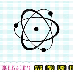 Atome Svg, DXF, PNG, PDF, Science Svg, Svg chimie, Clipart symbole atome, 9