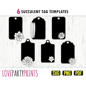 Étiquettes succulentes Svg, DXF, PNG, PDF, étiquettes coupées, étiquette cadeau Svg, étiquette mariage Svg, étiquettes décoratives Svg, cactus étiquettes Svg, étiquettes Svg, svg922