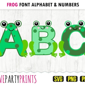 FROG FONT SVG, Fichiers Png et Pdf, 300dpi Haute Qualité, Silhouette Vector, Créez votre propre bannière SVG1007 image 4