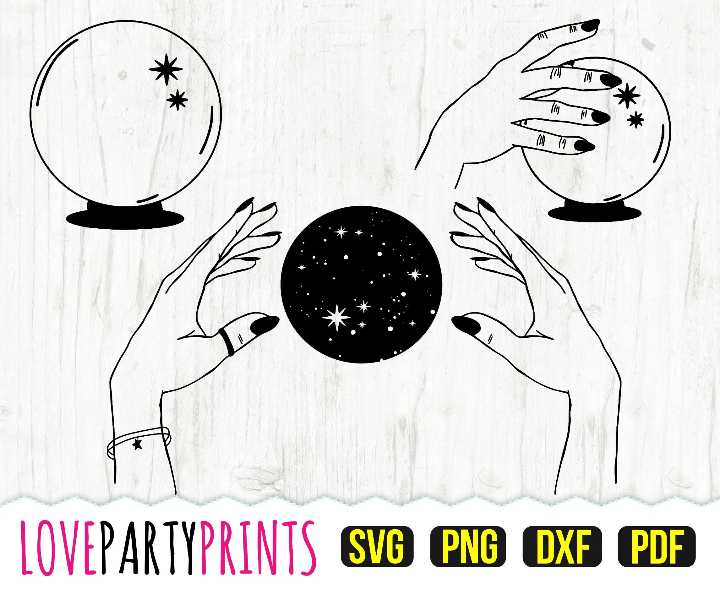 Crystal Ball SVG DXF PNG Pdf Witch Svg Fortune Teller Etsy Israel