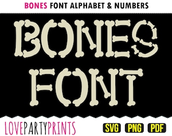 Bones Alphabet Svg Png Pdf, Bones Font, Bones Numbers, Bones Clipart Font, Bones Font Svg, Clipart Font, Svg Font, anb72