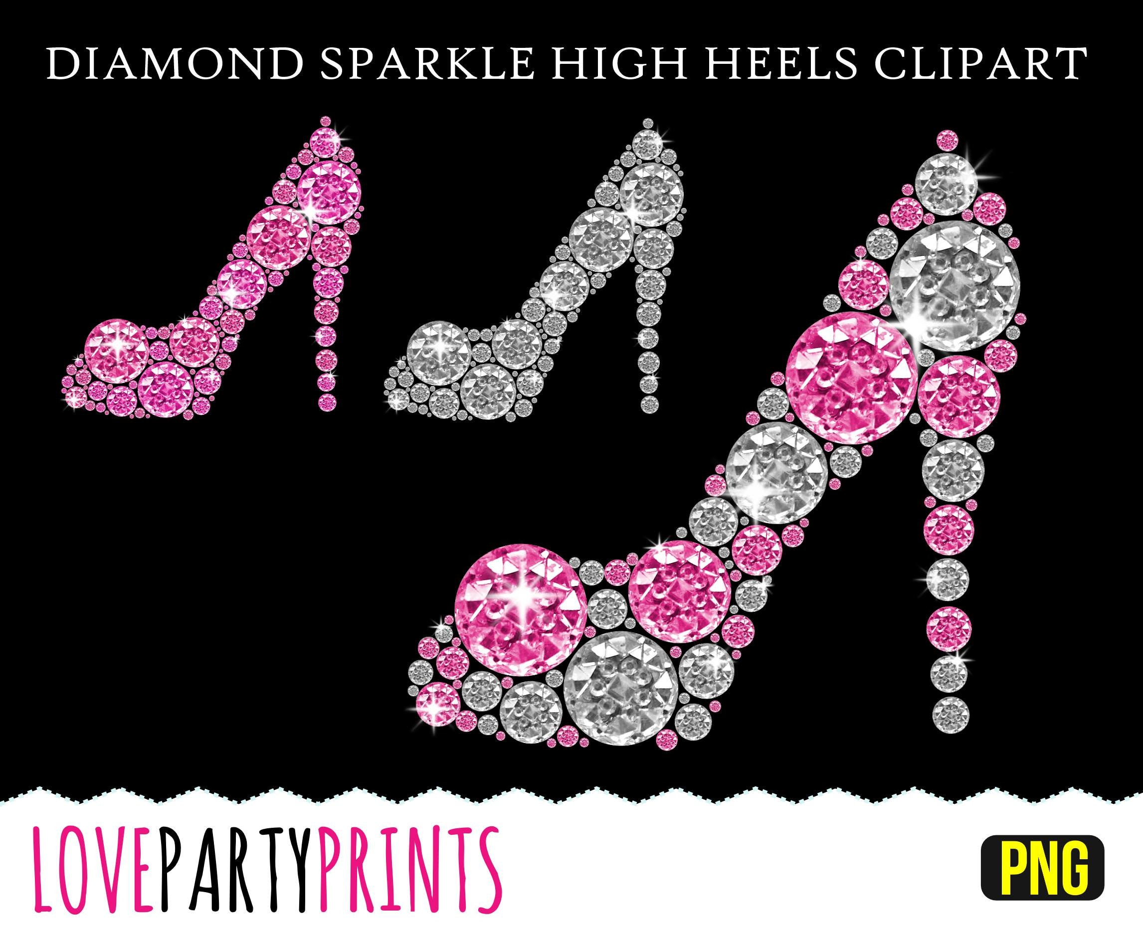 Diamond Heels Clipart PNG Files Rhinestone Heels Clipart Etsy UK
