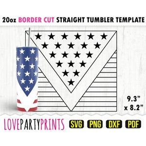 V Split USA Becher SVG, Dxf, PNG, Pdf, 20 Unzen Skinny Tumbler Template, Tumbler Wrap-Datei, 20 Unzen gerade Wand, Vorlage Schnittdatei, 1161