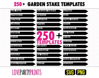 Herbs Vegetables Fruits Garden Stakes SVG Bundle, PNG Bundle, 260+ SVG cut files, Laser Cut Files, Machine Cut Files, High Quality, 849