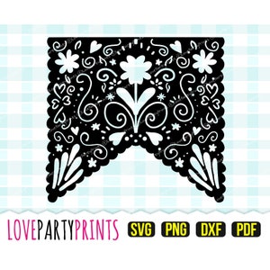 Mexican Fiesta Banner SVG, DXF, PNG, Pdf, Papel Picado svg, Silhouette Vector Clip Art, Cutting Files, (svg700)