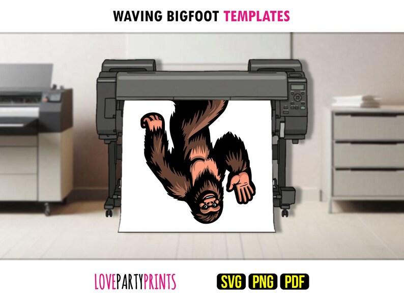 Waving Bigfoot Template PDF SVG Png, Print & Cut, DIY Sasquatch Yard ...