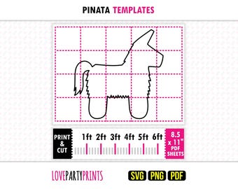 Giant Pinata Template Life Size Cutout Mexican Fiesta Party Prop SVG PDF PNG