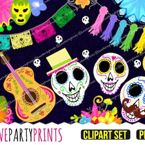 Mexican Fiesta Clipart Bundle, 53 Separate PNG Elements, Floral Clipart, Cinco de Mayo, Fiesta Clipart, (svg671)