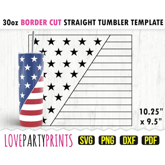4th July Tumbler Template SVG, DXF, PNG, Pdf, 30 oz Skinny Tumbler Template, Tumbler Wrap File, 30oz Straight Wall, Template Cut File, 1164