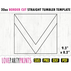 V Split Tumbler SVG, DXF, PNG, Pdf, 20 oz Skinny Tumbler Template, Tumbler Wrap File, 20oz Straight Wall, Template Cut File, (svg827)