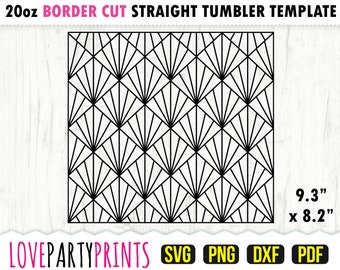 Tulip Tumbler Template SVG, DXF, PNG, Pdf, 20oz Skinny Tumbler Template, Geometric Pattern Tumbler Template, Template Cut File, (svg786)