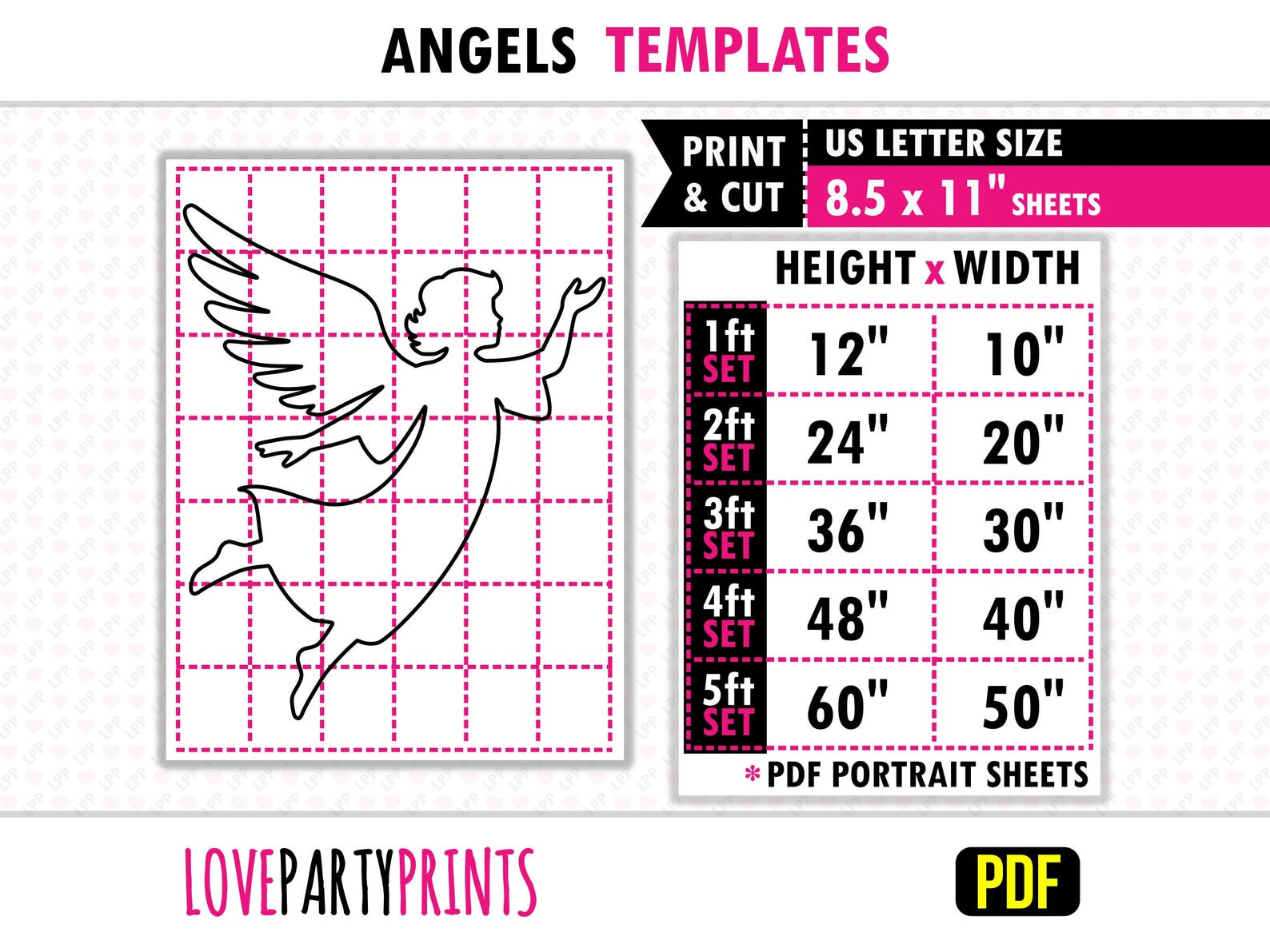 Nativity Angel Templates, PDF Letter Size, Life Size Outdoor Christmas ...