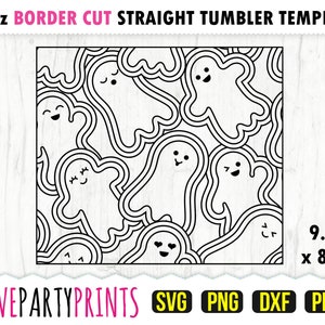 Ghost Burst Tumbler SVG, DXF, PNG, Pdf, 20 oz Skinny Tumbler Template, Tumbler Wrap File, 20oz Straight Wall, Template Cut File, (1128)