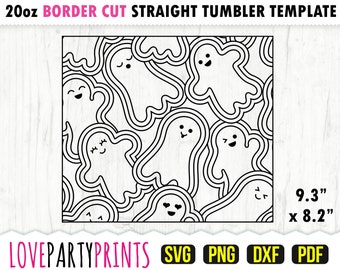 Ghost Burst Tumbler SVG, DXF, PNG, Pdf, 20 oz Skinny Tumbler Template, Tumbler Wrap File, 20oz Straight Wall, Template Cut File, (1128)