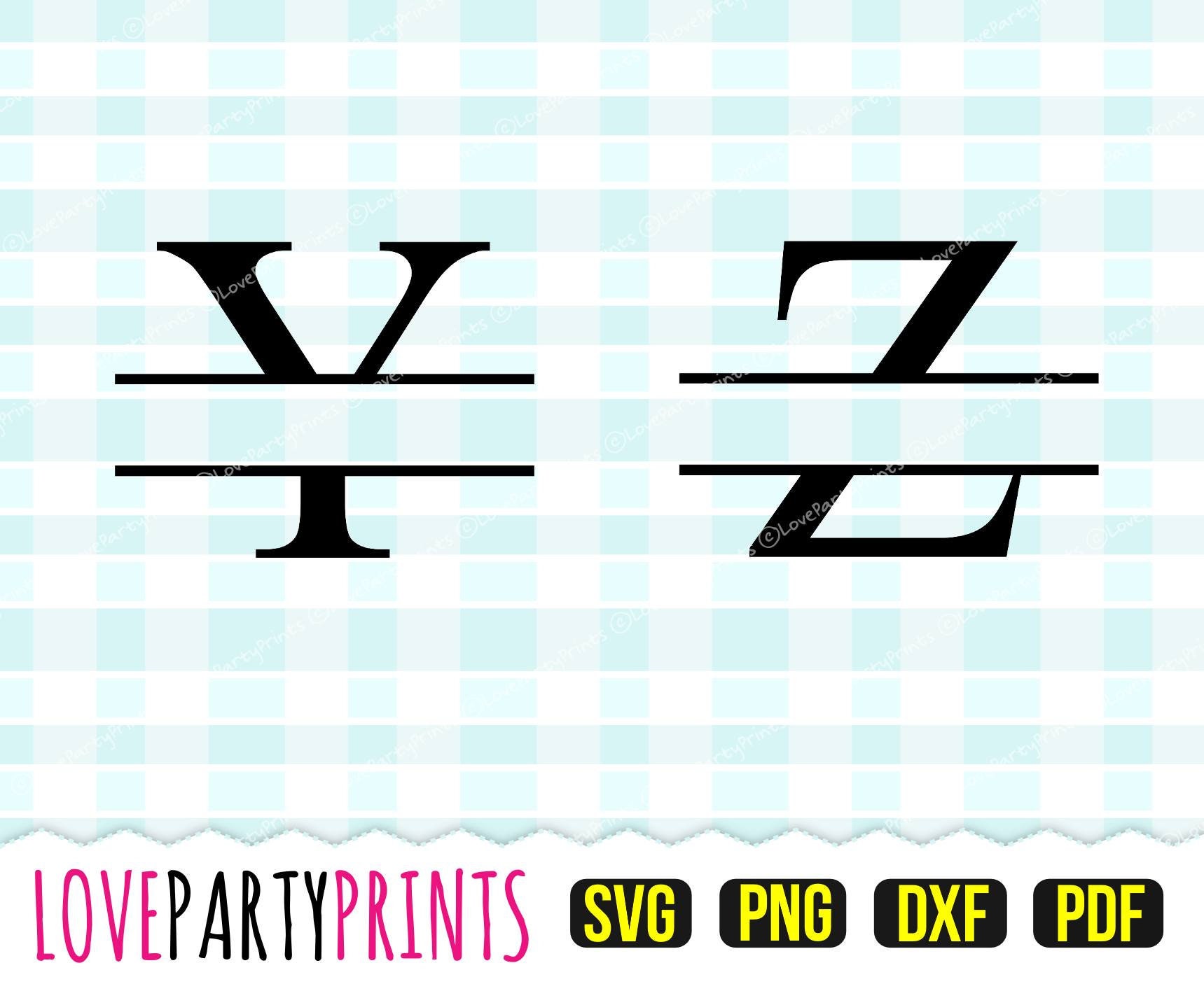 Split Monogram Font SVG PNG DXF Pdf, Split Monogram Alphabet, Split ...