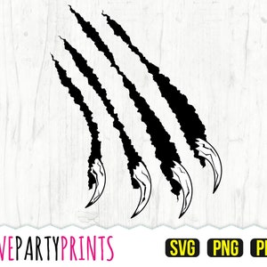 Marcas de garras SVG PNG PDF, Marcas de arañazos Svg, Garras Svg, Garra de bestia Svg, Garra de animal Svg, Garra de dinosaurio Svg, Descarga instantánea, 1258