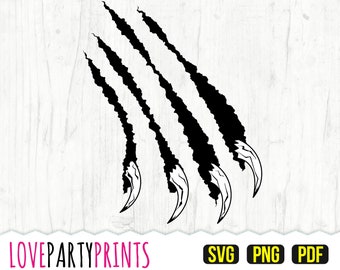 Claw Marks SVG PNG PDF, Scratch Marks Svg, Claws Svg, Beast Claw Svg, Animal Claw Svg, Dinosaur Claw Svg, Instant Download, 1258