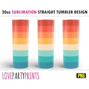 Retro Sunset Tumbler Wrap 20 oz Skinny Tumbler Sublimation PNG Ombre Seamless Gradient Color Wrap Skinny Sublimation Digital Download sub21