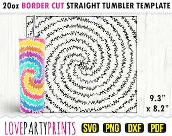 Tie Dye Burst Template SVG, DXF, PNG, Pdf, 20 oz Skinny Tumbler Template, Tumbler Wrap File, 20oz Straight Wall, Template Cut File, 1241