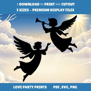 Nativity Angel Templates, PDF SVG PNG Letter Size, Life Size Outdoor Christmas Angels Silhouette, 1ft 2ft 3ft 4ft 5ft Sets, Instant Download